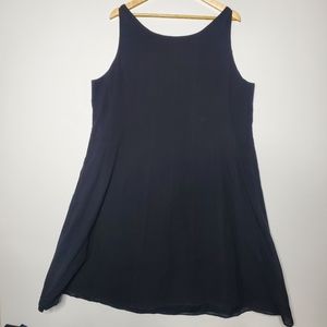 Eileen Fisher black lined lightweight cotton dress Size 2x
